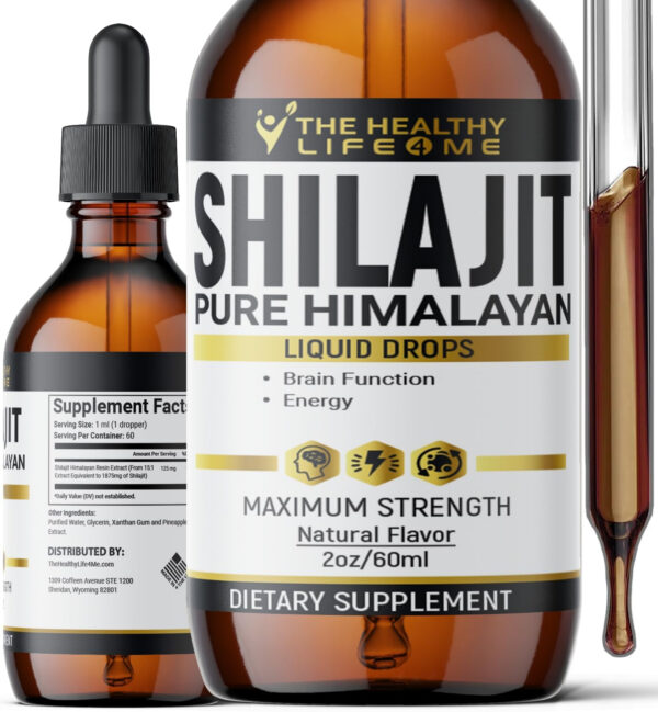 Shilajit | Pure Himalayan Shilajit Liquid Drops | 85+ Trace Minerals & 40% Fulvic Acid, 60 Day Supply