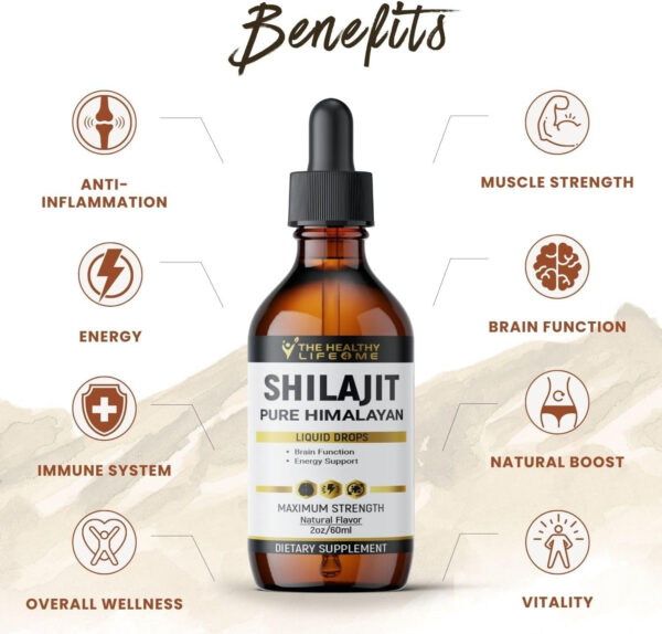 Shilajit | Pure Himalayan Shilajit Liquid Drops | 85+ Trace Minerals & 40% Fulvic Acid, 60 Day Supply - Image 4