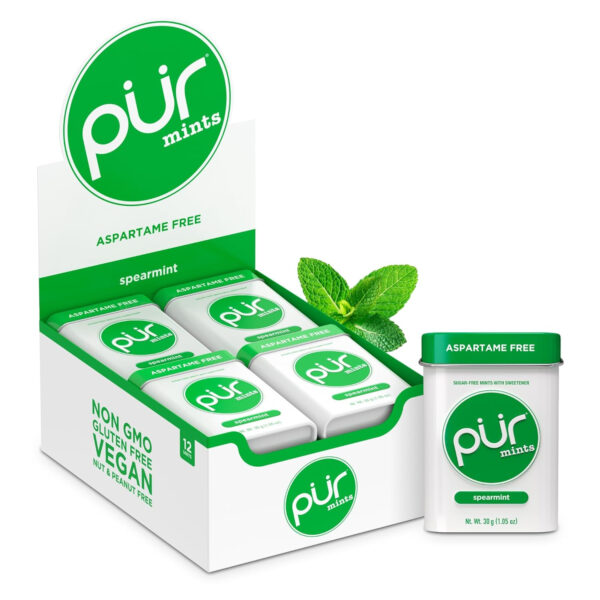 Xylitol Mints | PUR Natural Spearmint Flavored Sugar Free Mints 30 Pieces (Pack of 2) - Image 26