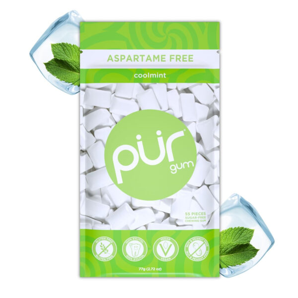 Xylitol Gum | PUR Aspartame Free Natural Spearmint, 55 Pieces - Image 40