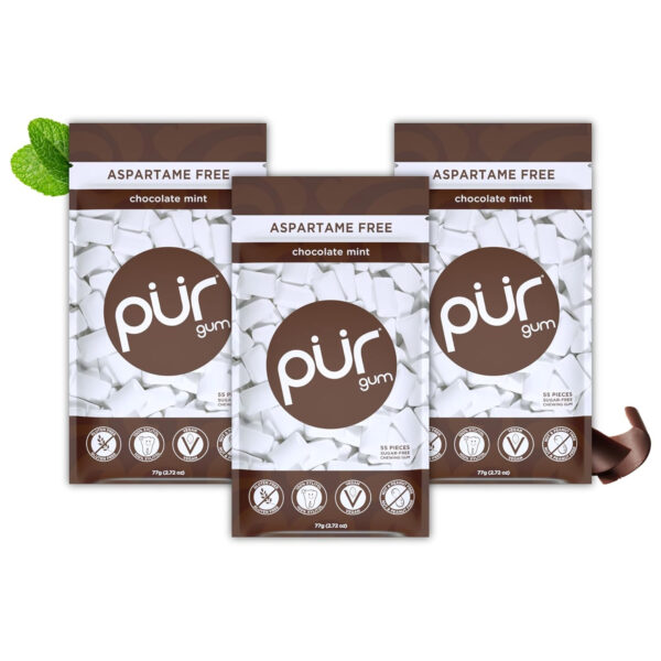 Xylitol Gum | PUR Aspartame Free Natural Spearmint, 55 Pieces - Image 42