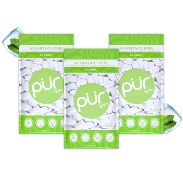 Xylitol Gum | PUR Aspartame Free Natural Spearmint, 55 Pieces - Image 43