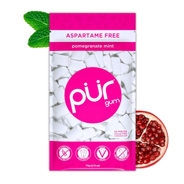 Xylitol Gum | PUR Aspartame Free Natural Spearmint, 55 Pieces - Image 55