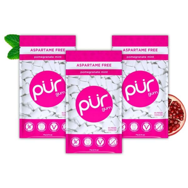 Xylitol Gum | PUR Aspartame Free Natural Spearmint, 55 Pieces - Image 59