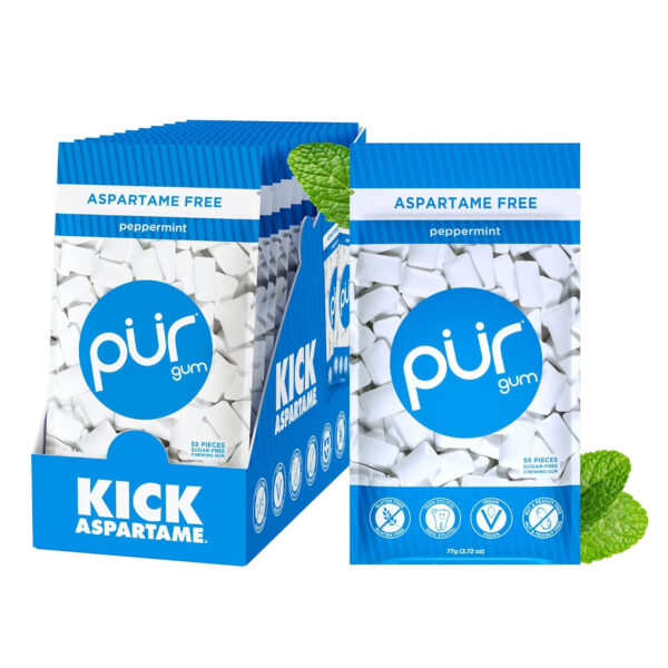 Xylitol Gum | PUR Aspartame Free Natural Spearmint, 55 Pieces - Image 71