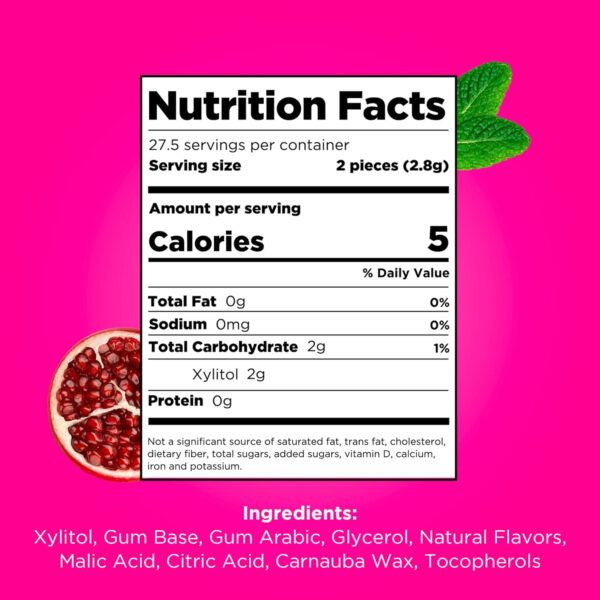 Xylitol Gum | PUR Aspartame Free Natural Spearmint, 55 Pieces - Image 98