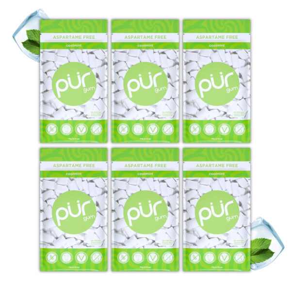 Xylitol Gum | PUR Aspartame Free Natural Spearmint, 55 Pieces - Image 99