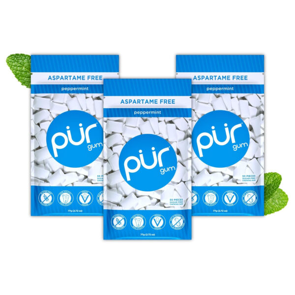 Xylitol Gum | PUR Aspartame Free Natural Spearmint, 55 Pieces - Image 103