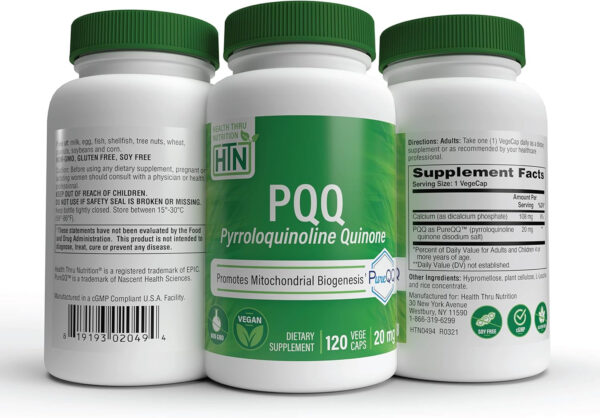 PQQ 20mg 120 Servings Pyrroloquinoline by PureQQ | Promotes Mitochondrial Biogenesis - Image 6